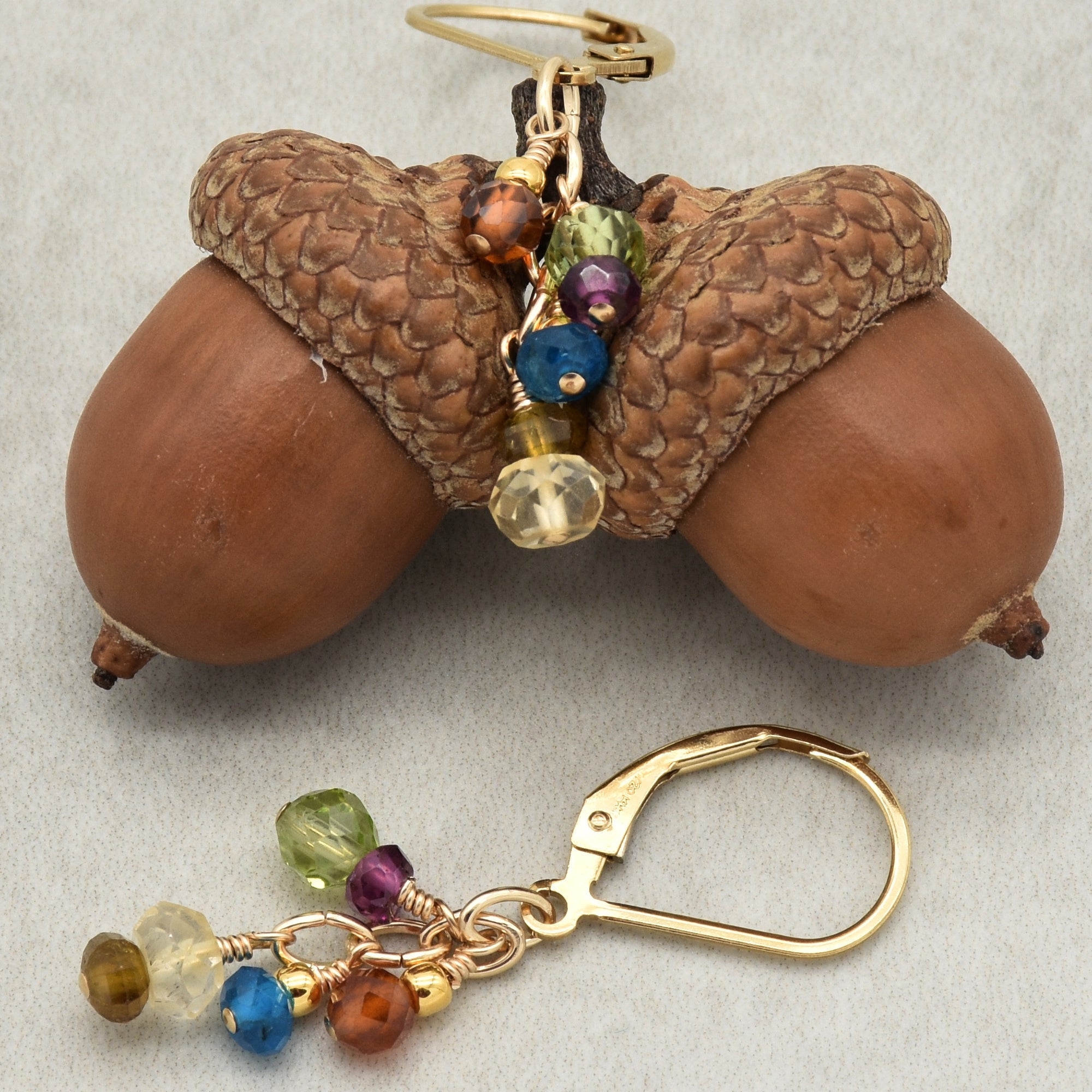 Gold Rush Statement Earrings - Handmade Gold Filled Multi-gem