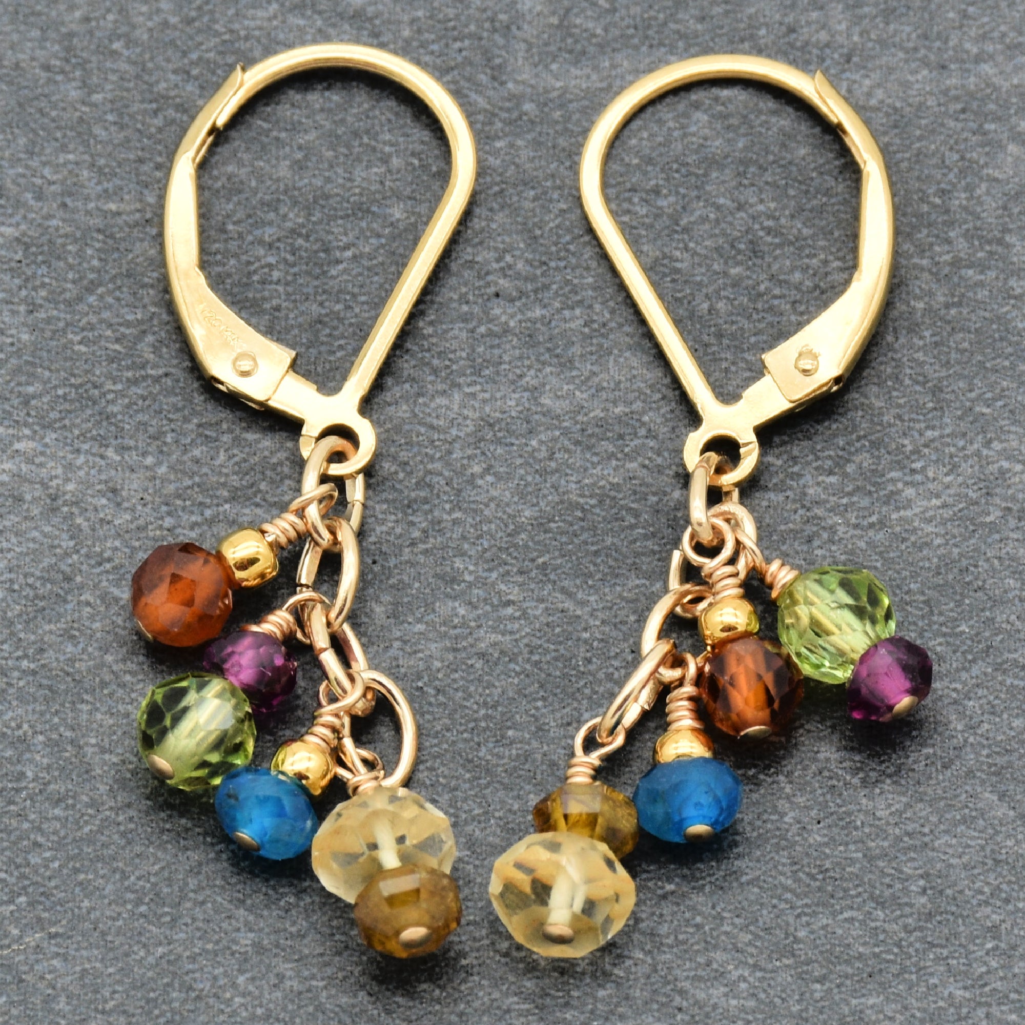 Gold Rush Statement Earrings - Handmade Gold Filled Multi-gem