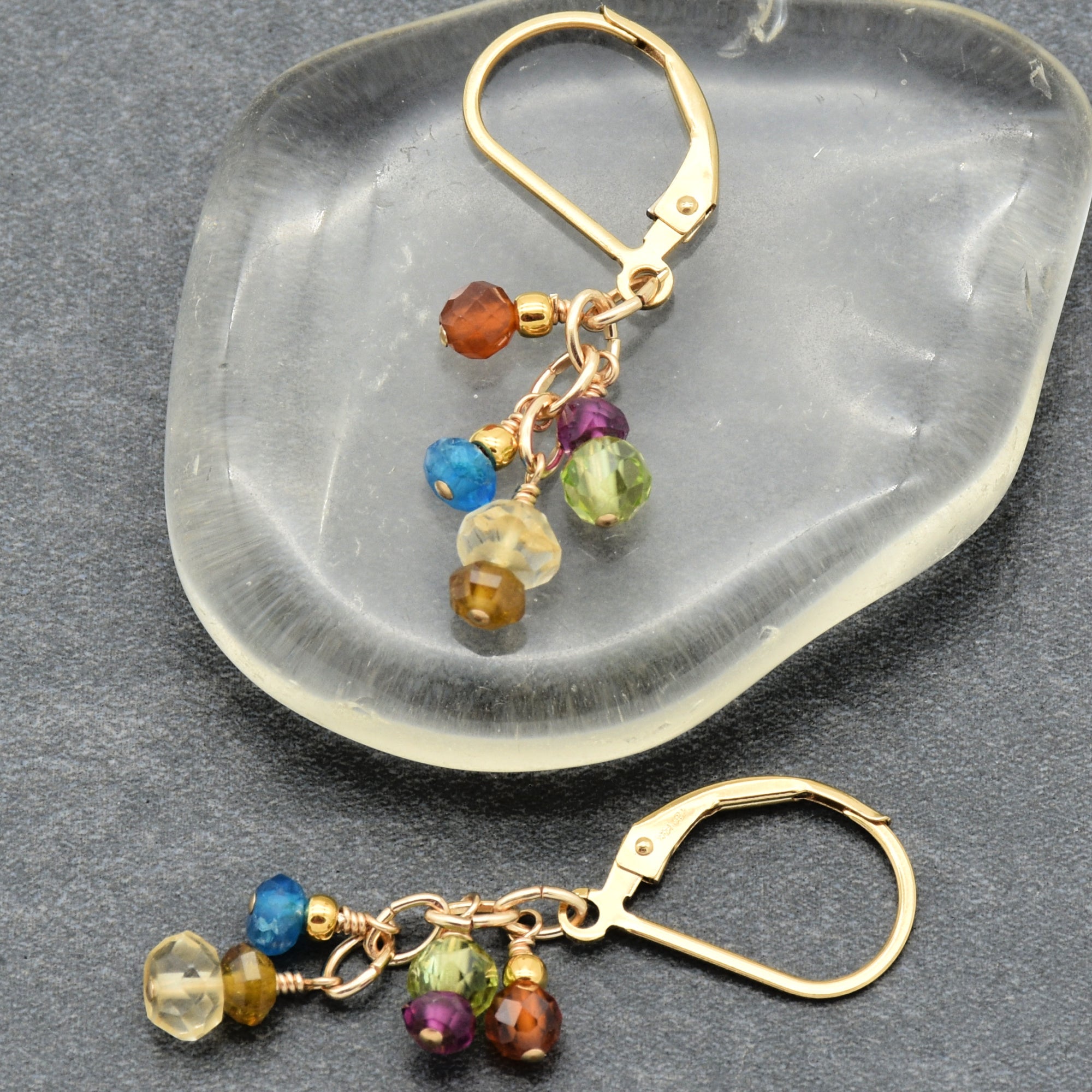 Gold Rush Statement Earrings - Handmade Gold Filled Multi-gem