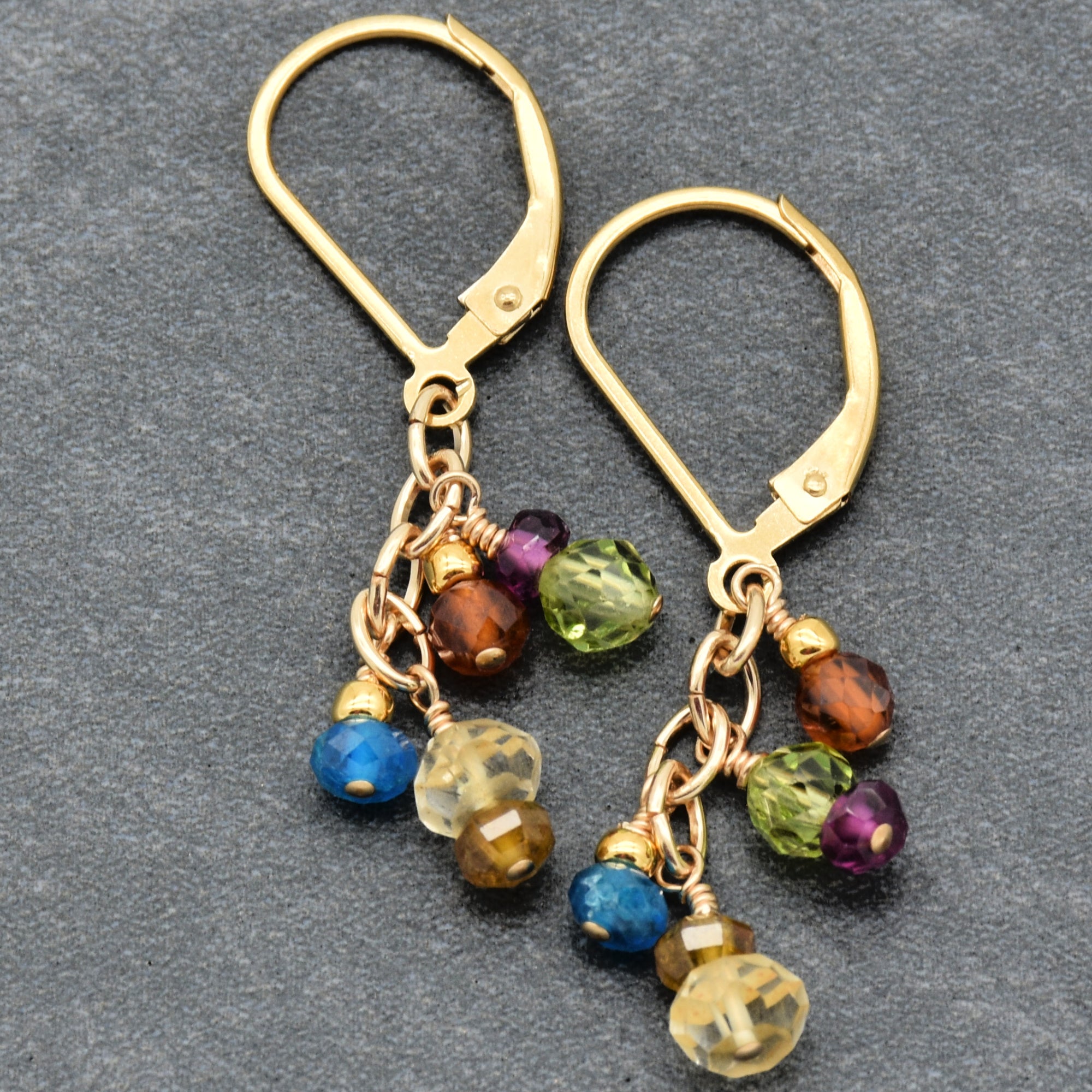 Gold Rush Statement Earrings - Handmade Gold Filled Multi-gem