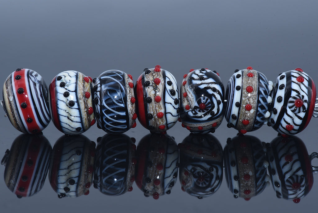 Dakota Quilt Rondelle Beads | Handmade Jewelry | Ruby Acorn