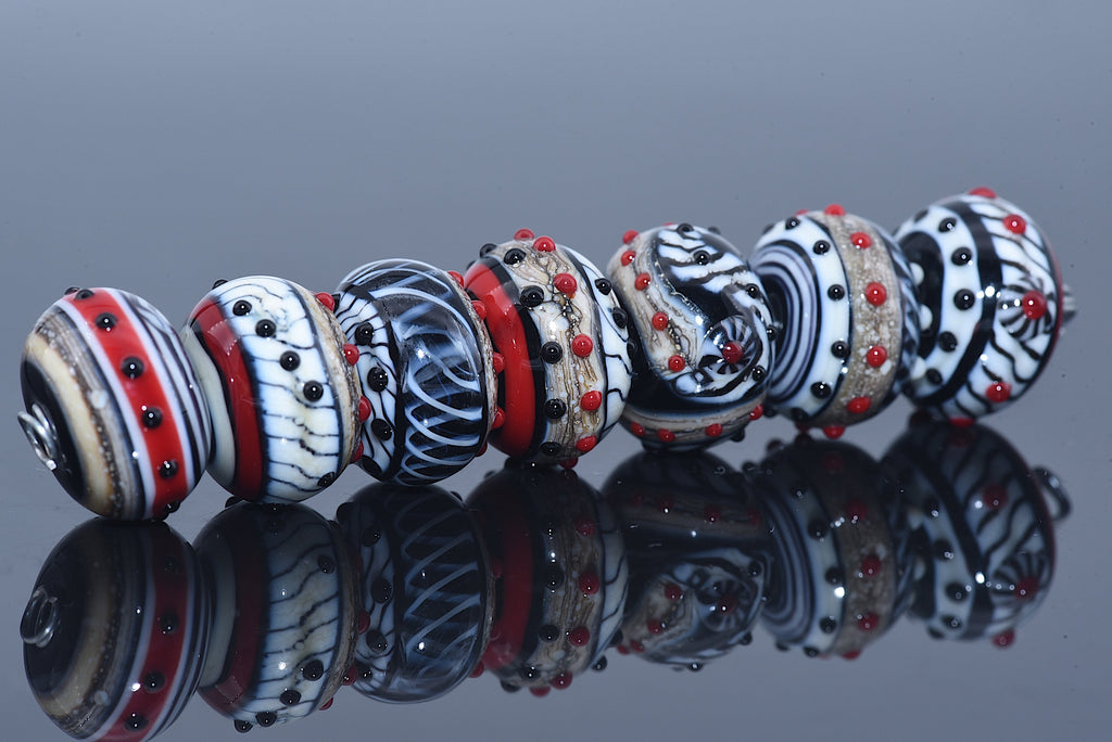 Dakota Quilt Rondelle Beads | Handmade Jewelry | Ruby Acorn