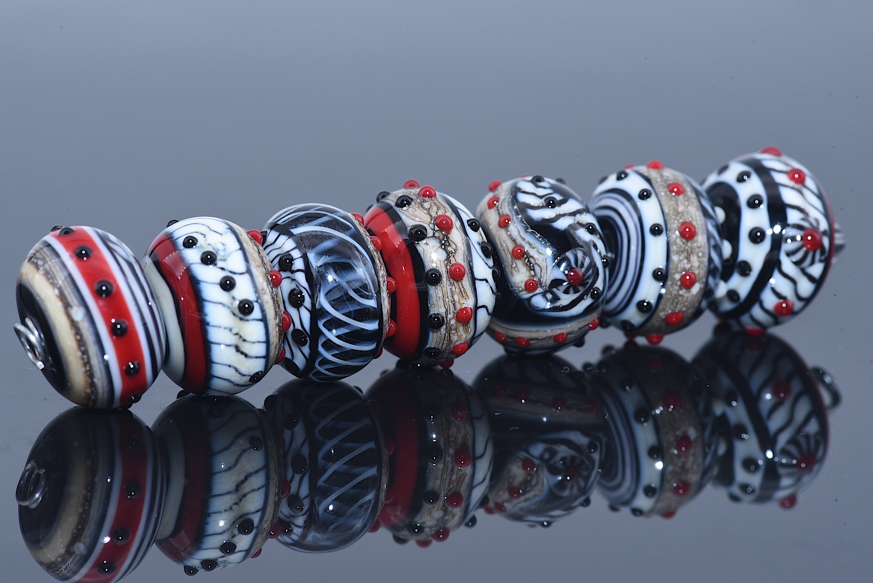 Dakota Quilt Rondelle Beads | Handmade Jewelry | Ruby Acorn