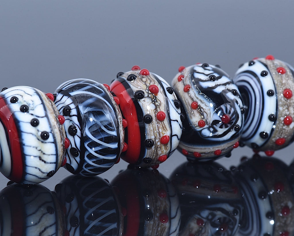 Dakota Quilt Rondelle Beads | Handmade Jewelry | Ruby Acorn