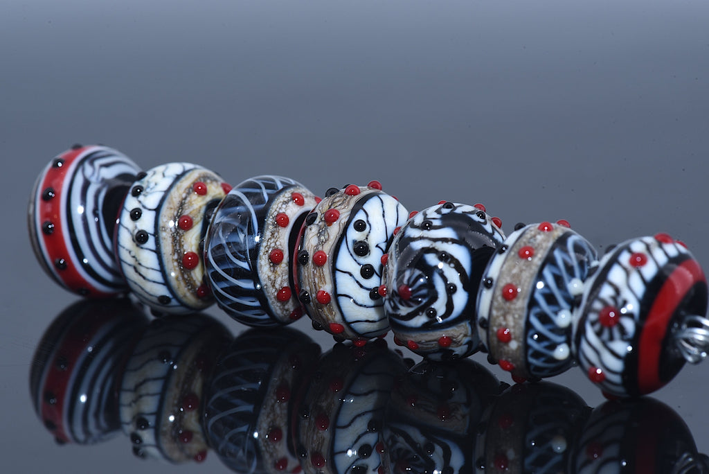 Dakota Quilt Rondelle Beads | Handmade Jewelry | Ruby Acorn