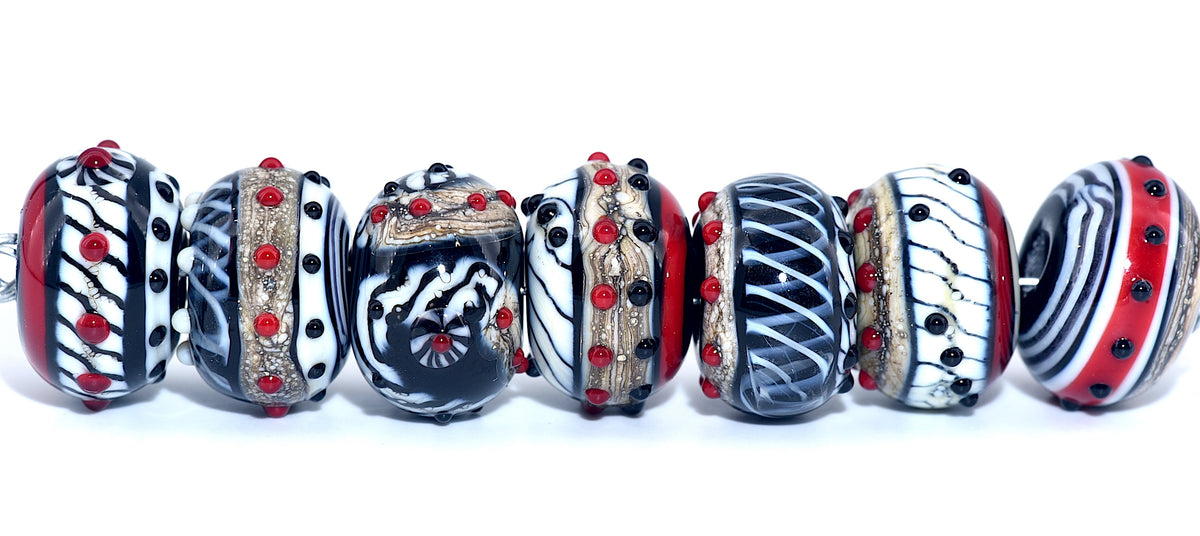 Dakota Quilt Rondelle Beads | Handmade Jewelry | Ruby Acorn