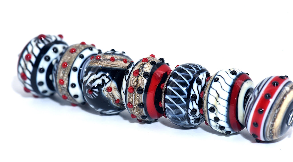 Dakota Quilt Rondelle Beads | Handmade Jewelry | Ruby Acorn