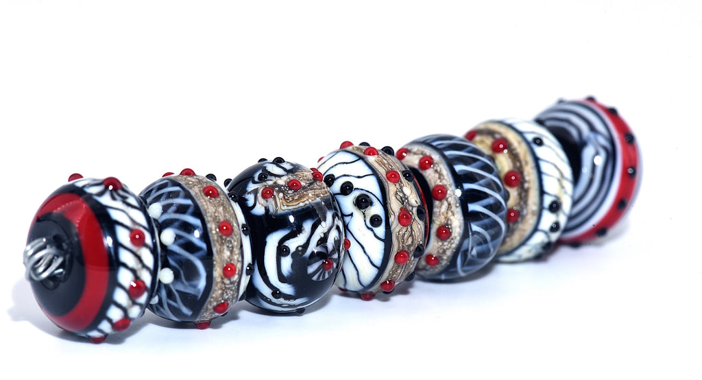 Dakota Quilt Rondelle Beads | Handmade Jewelry | Ruby Acorn