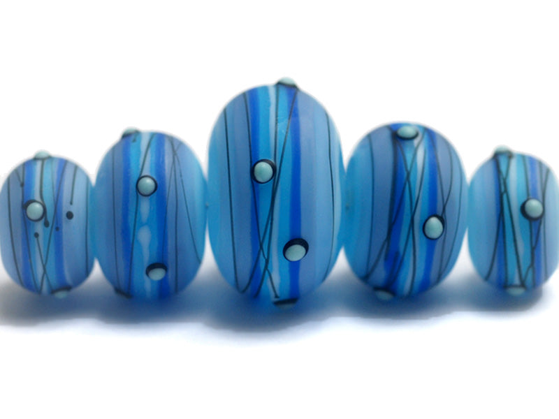 Arctic Blast Graduated Rondelle Beads | Handmade Jewelry | Ruby Acorn
