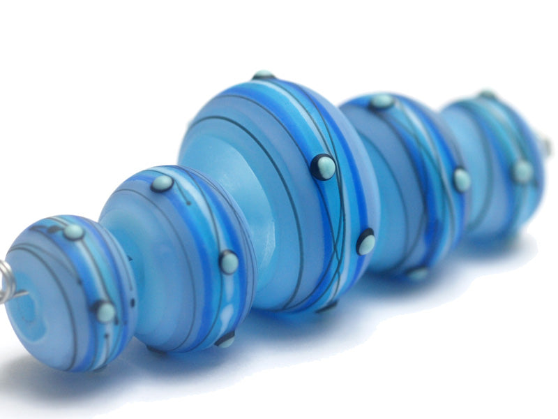 Arctic Blast Graduated Rondelle Beads | Handmade Jewelry | Ruby Acorn