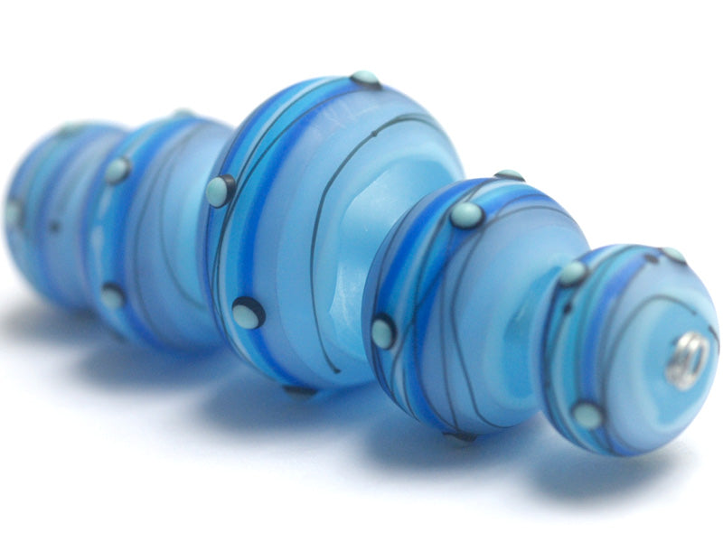 Arctic Blast Graduated Rondelle Beads | Handmade Jewelry | Ruby Acorn