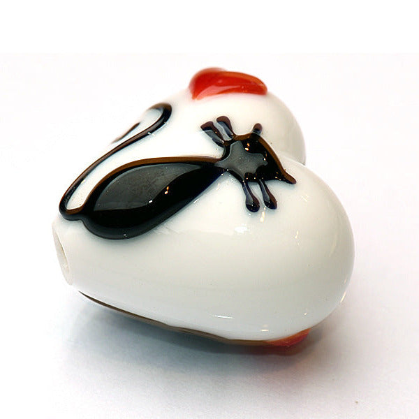 Loving Cat Heart Bead | Artisan Lampwork Beads | Ruby Acorn