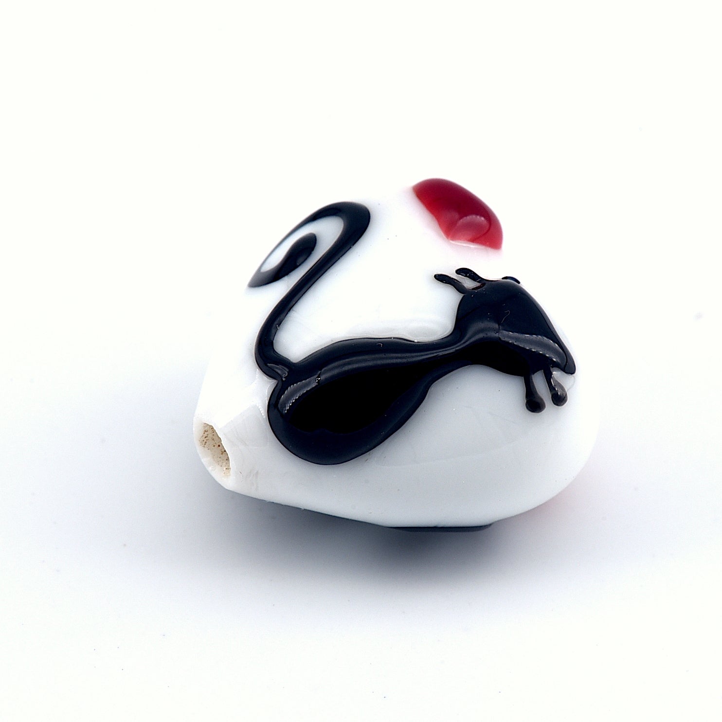 Loving Cat Heart Bead | Artisan Lampwork Beads | Ruby Acorn
