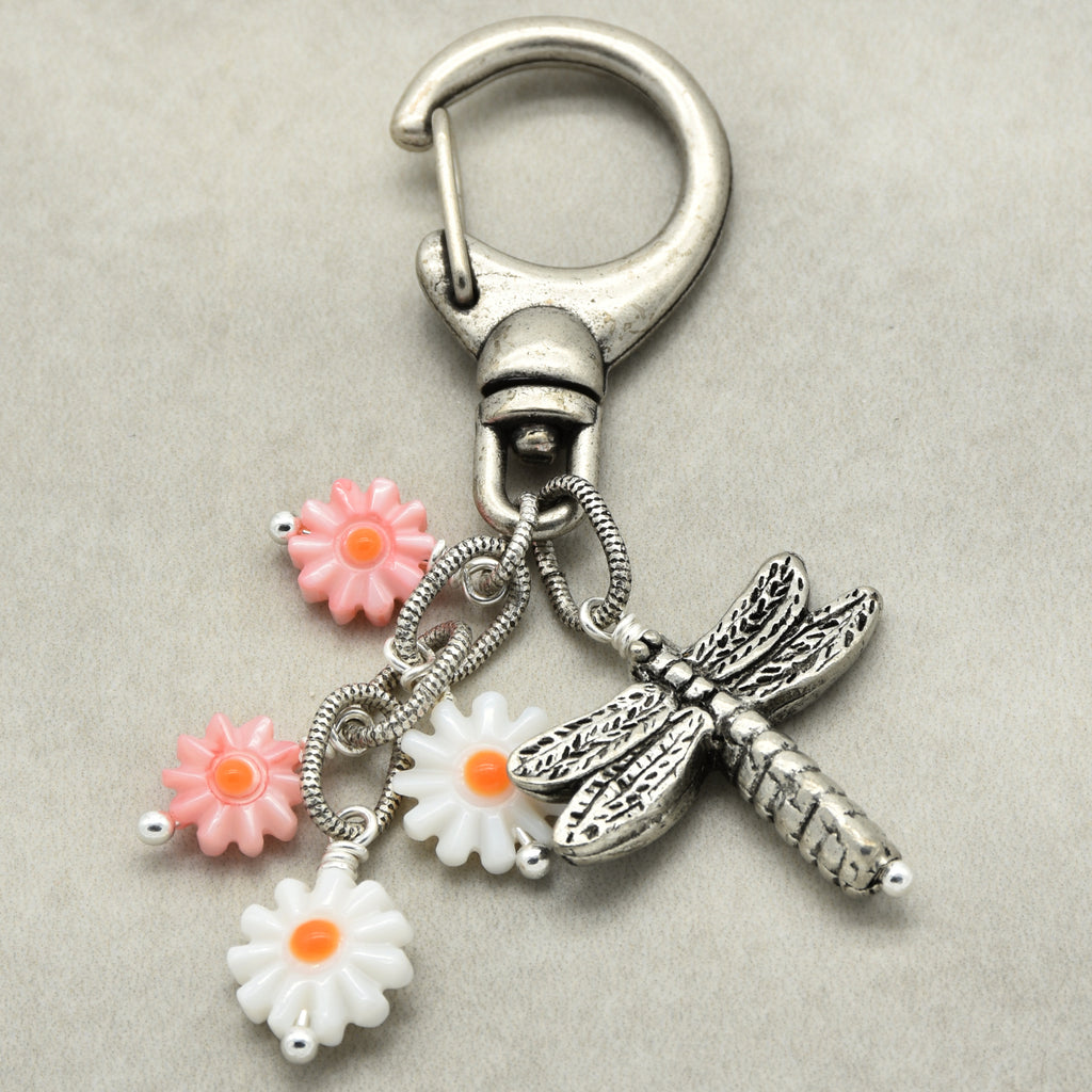Dragon Flies and Daisies Charm - Handmade with Love | Handmade Jewelry | Ruby Acorn
