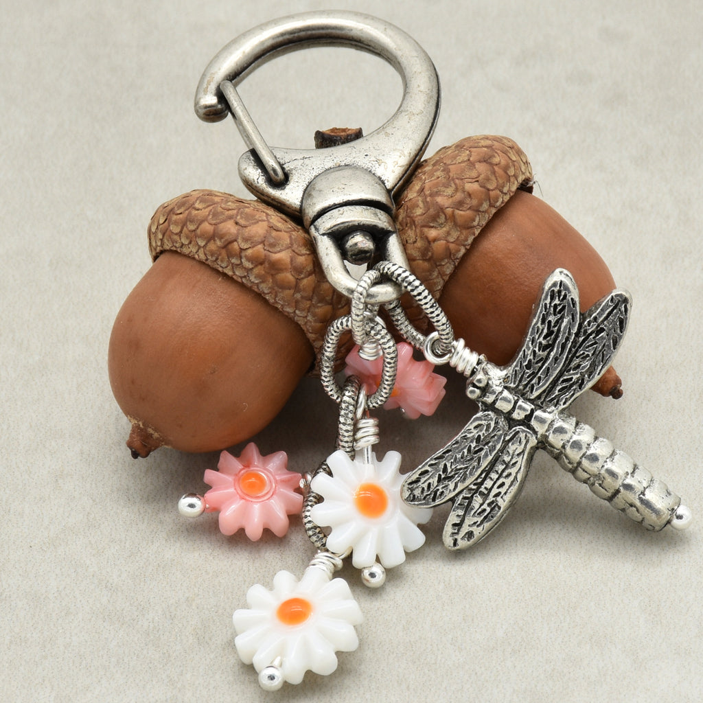 Dragon Flies and Daisies Charm - Handmade with Love | Handmade Jewelry | Ruby Acorn