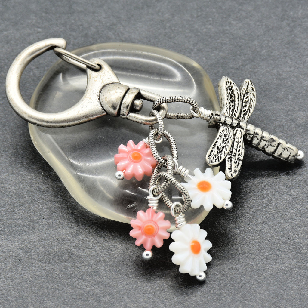 Dragon Flies and Daisies Charm - Handmade with Love | Handmade Jewelry | Ruby Acorn