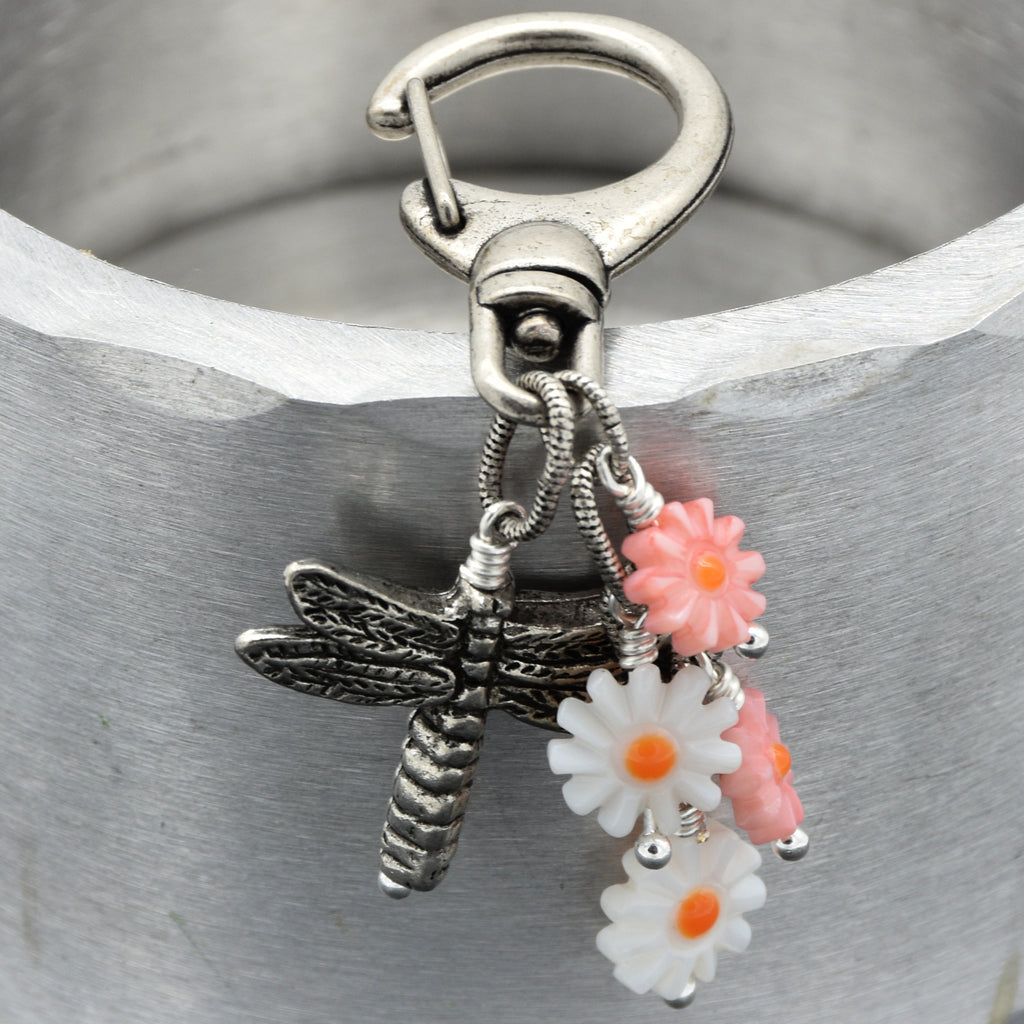 Dragon Flies and Daisies Charm - Handmade with Love | Handmade Jewelry | Ruby Acorn