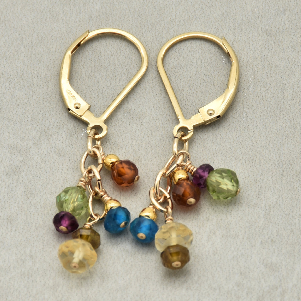 Gold Rush Statement Earrings - Handmade Gold Filled Multi-gem