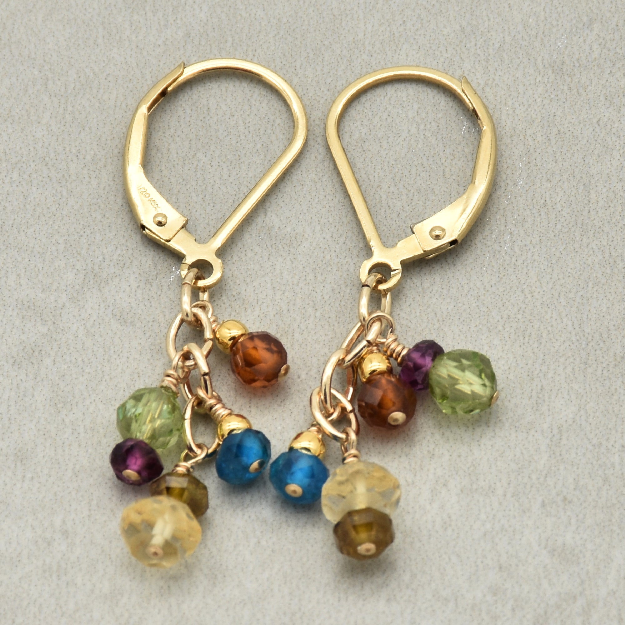 Gold Rush Statement Earrings - Handmade Gold Filled Multi-gem