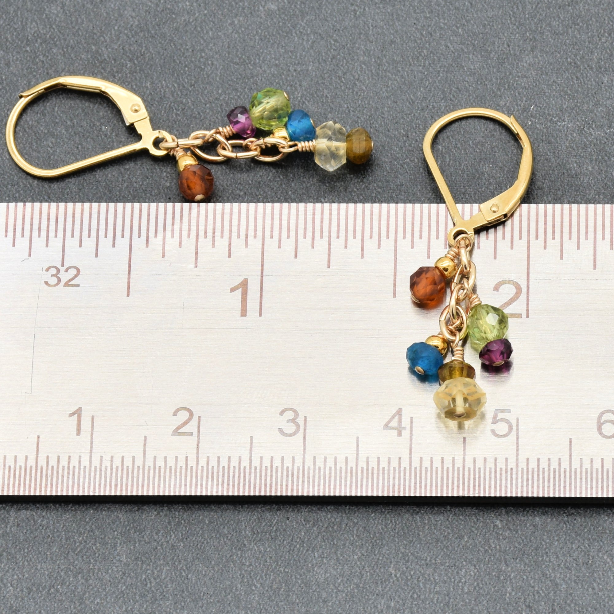 Gold Rush Statement Earrings - Handmade Gold Filled Multi-gem