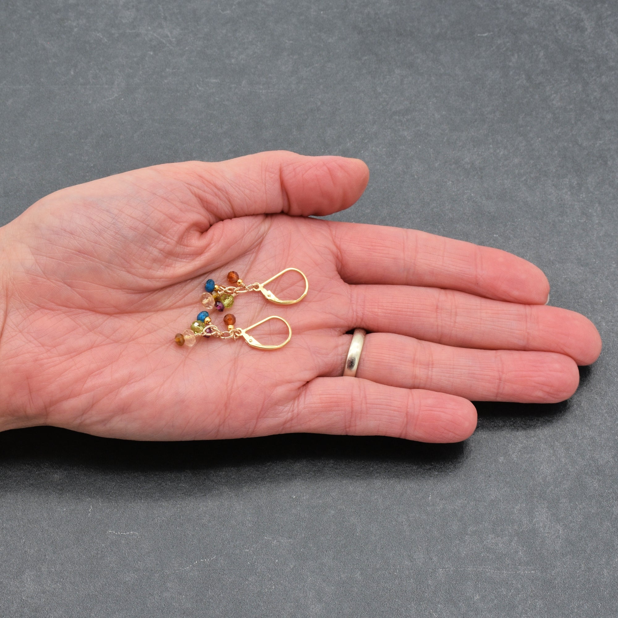 Gold Rush Statement Earrings - Handmade Gold Filled Multi-gem