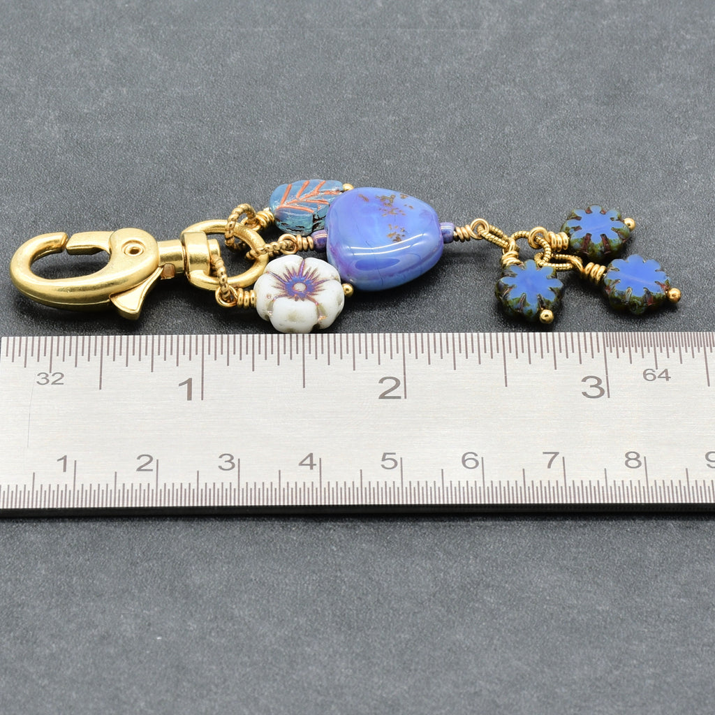 Periwinkle Pixie Dust Handbag Charm - Handmade With Love using Artisan lampwork glass | Handmade Jewelry | Ruby Acorn