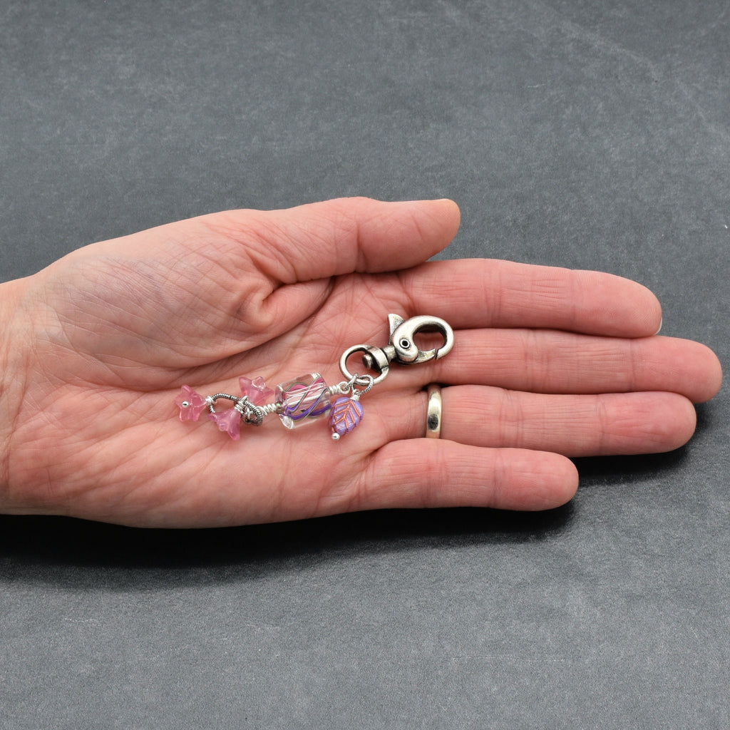 Pinky Promise Handbag Charm - Cane Glass & Czech Glass | Handmade Jewelry | Ruby Acorn