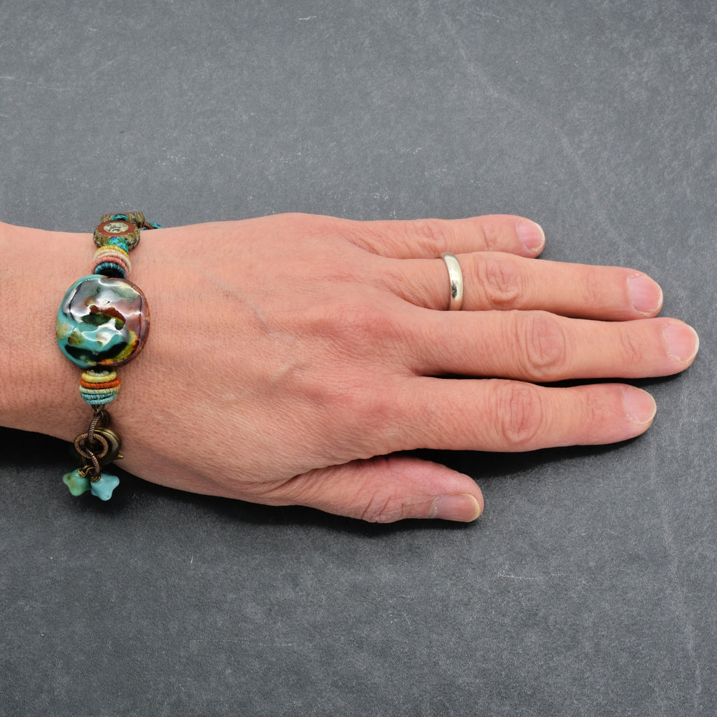 This image shows a bracelet on the wrist.