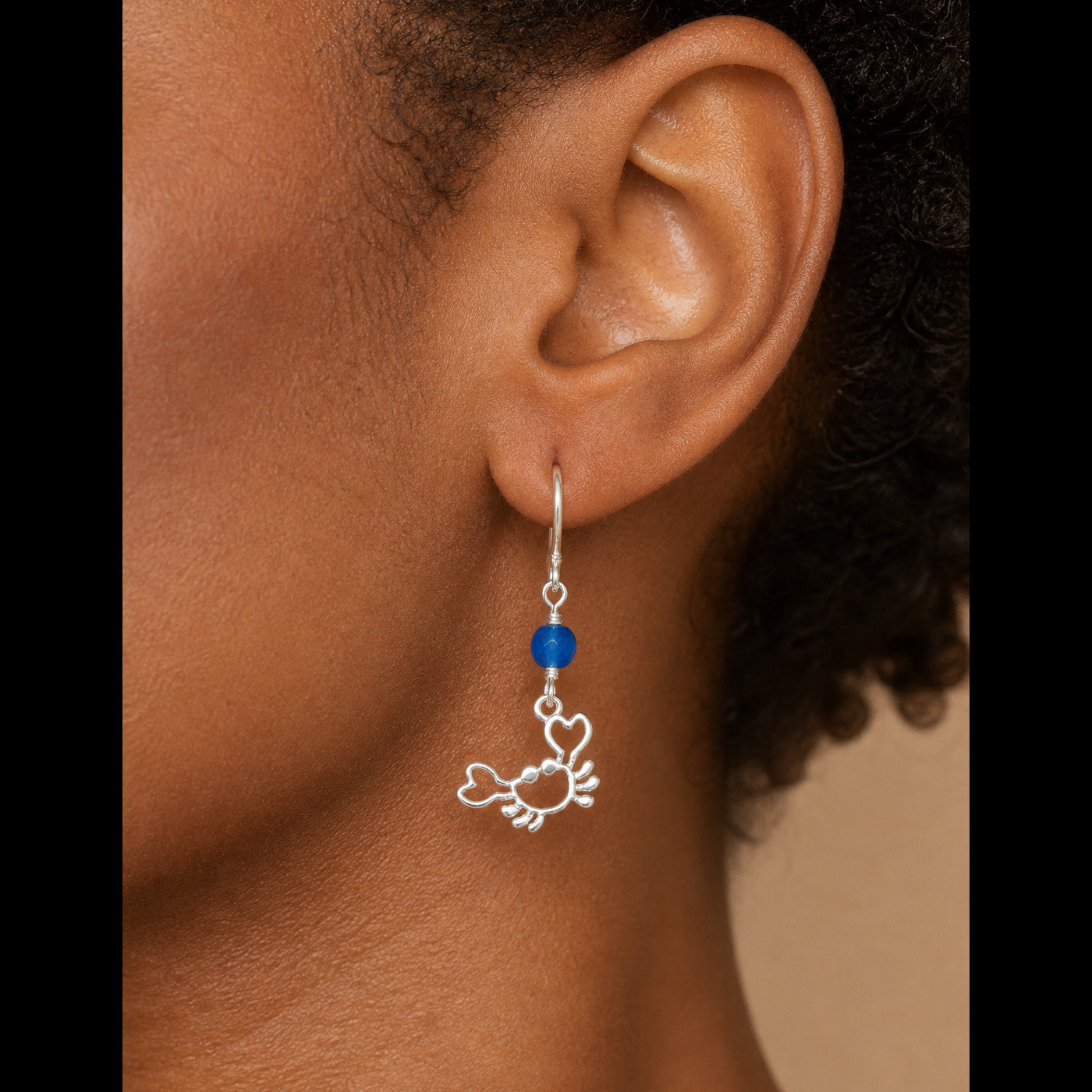 Blue Crabby Earrings - Sterling Silver & Apatite