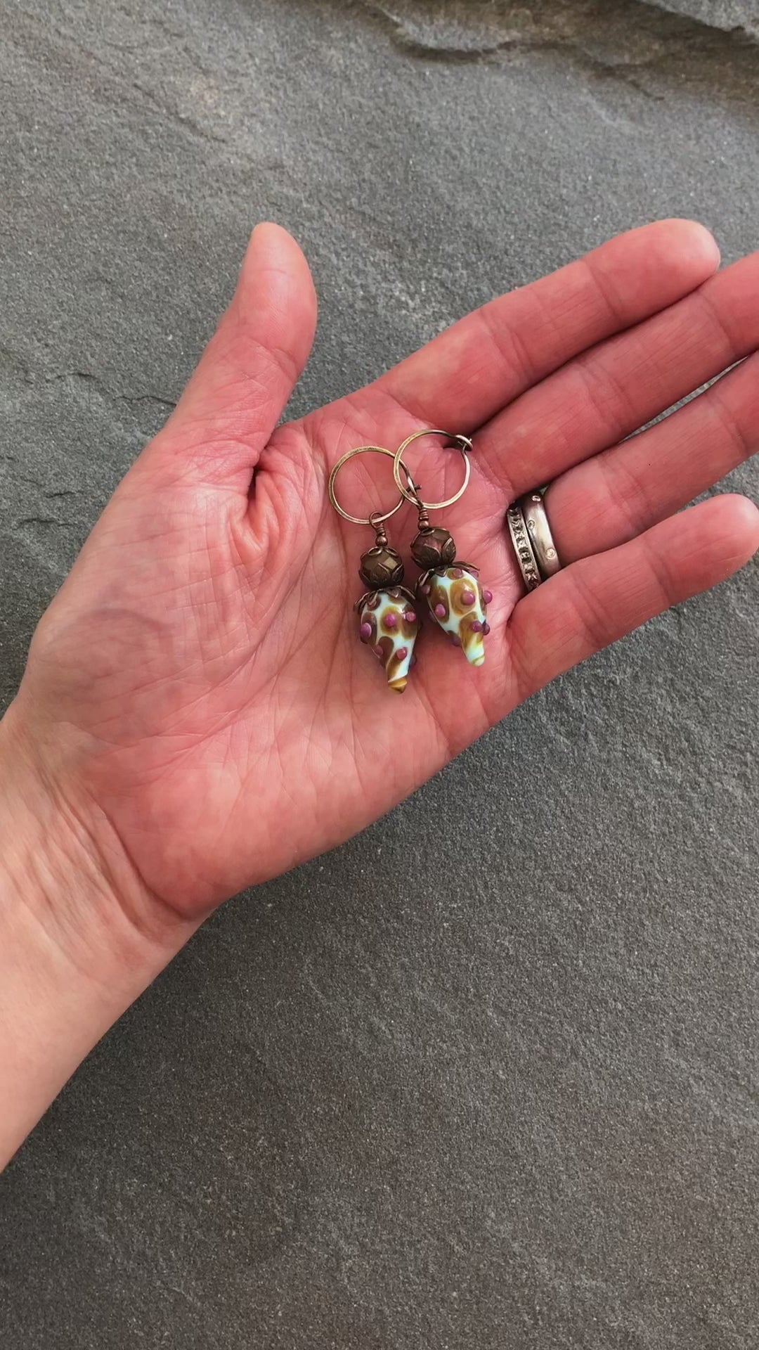 Hint of Pink Handmade Dangle Earrings, Gorgeous Artisan Sky Blue and Pink Lampwork Glass, Czech Glass and Silver Ear Wires