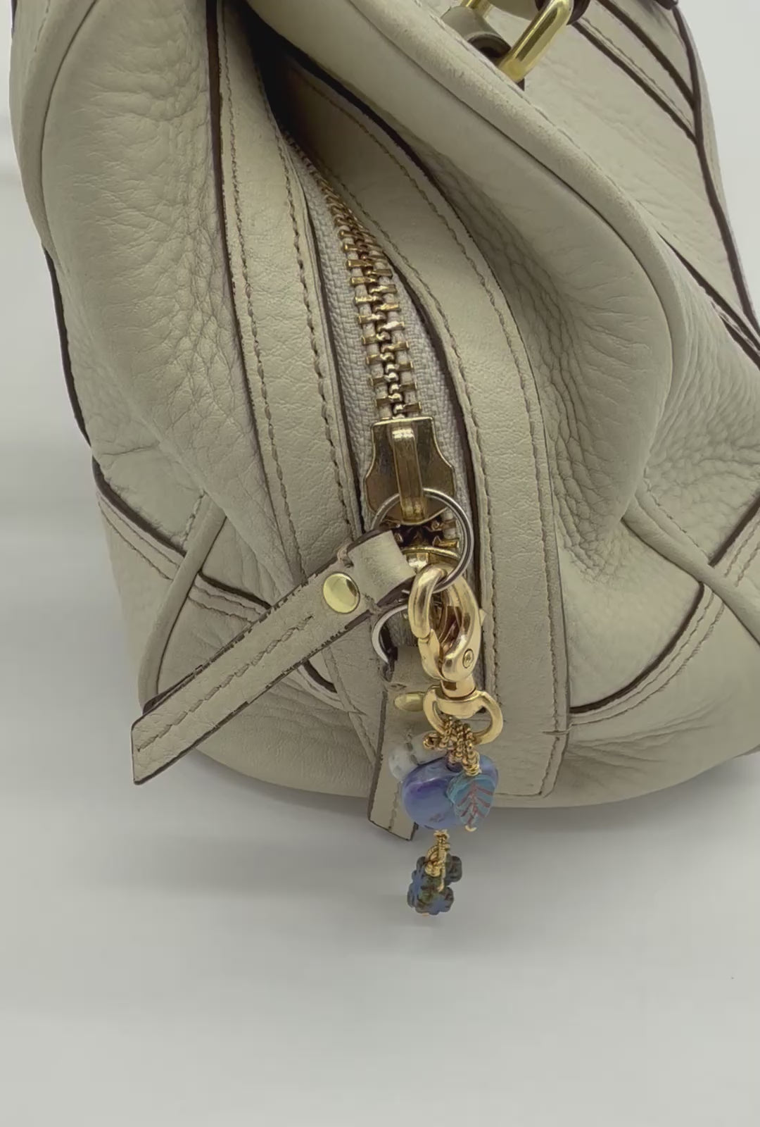 Periwinkle Pixie Dust Handbag Charm - Handmade With Love using Artisan lampwork glass | Handmade Jewelry | Ruby Acorn