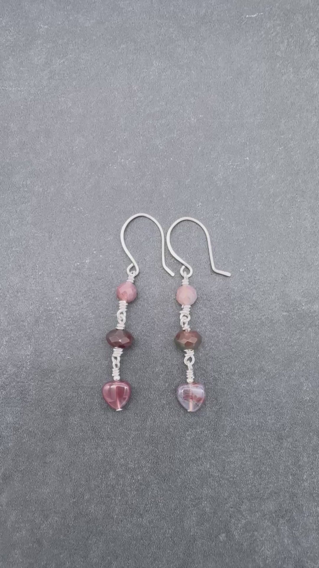 video of Antique Rose handmade earrings
