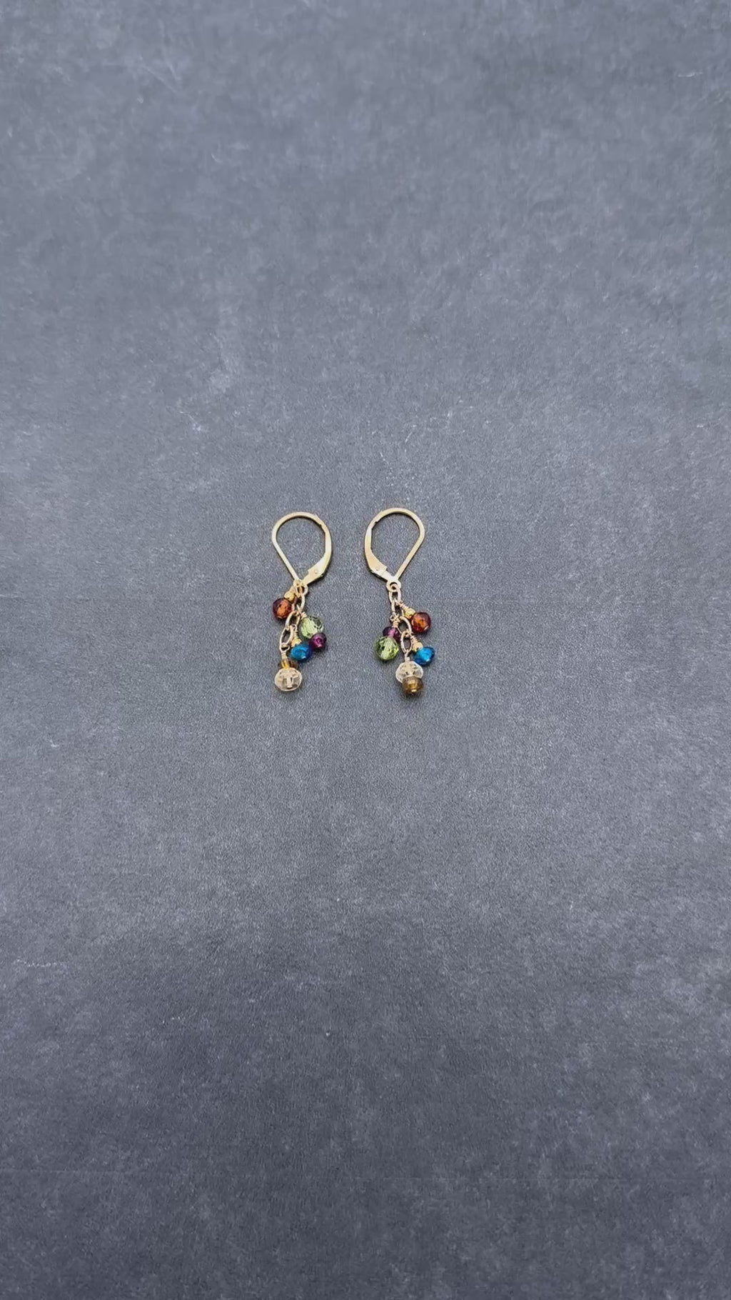Gold Rush Statement Earrings - Handmade Gold Filled Multi-gem