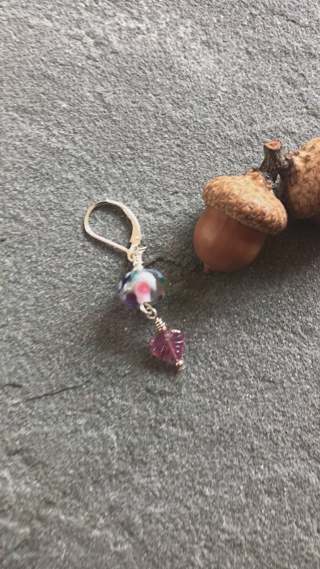 Think Pink Handmade Dangle Earrings, Artisan Lampwork Pastel Glass, Sterling Silver, Pink Tourmaline