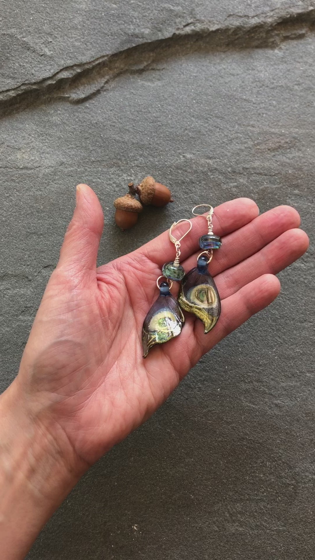 Exquisite Butterfly Wings Handmade Statement Earrings, Artisan Lampwork Glass, Sterling Silver