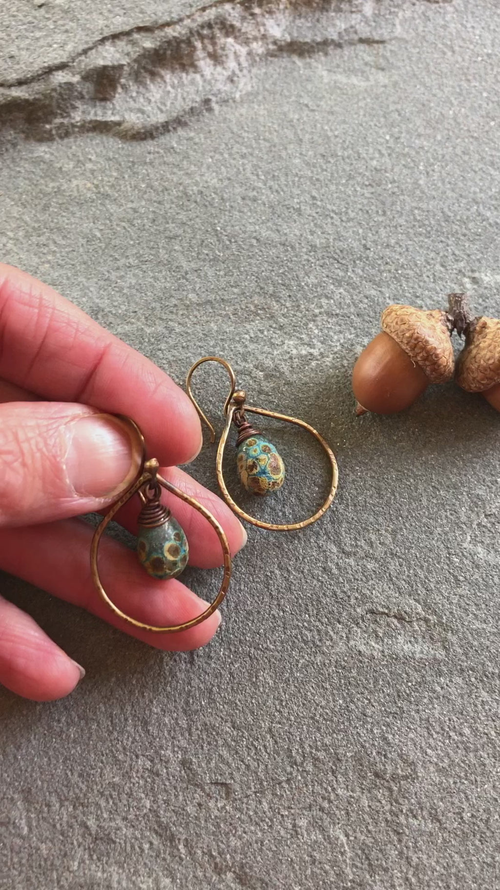 Turquoise Drops Handmade Dangle Earrings, Gorgeous Artisan Lampwork Glass