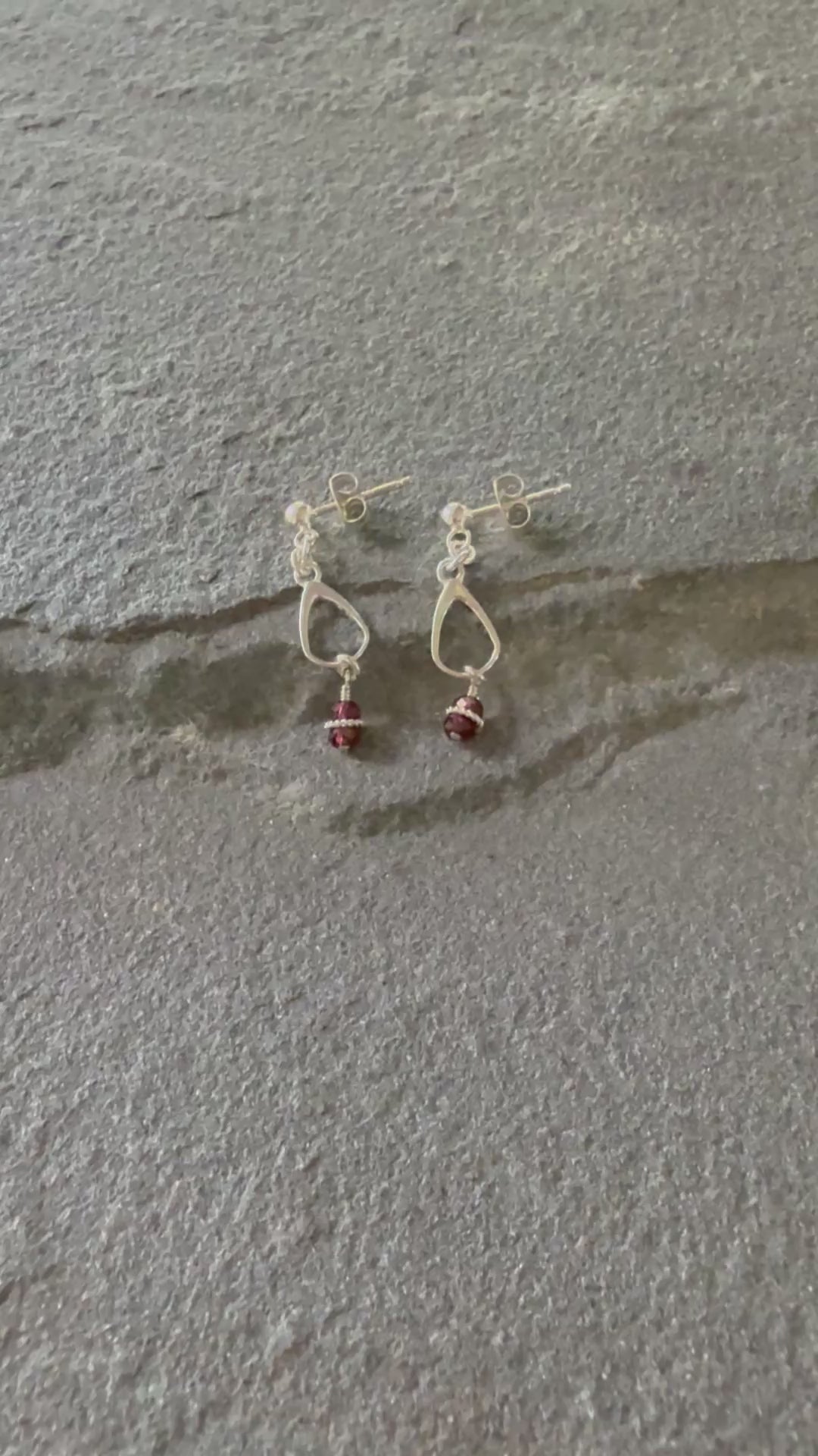 Exquisite Garnet Drops Handmade Dangle Earrings, AAA Rhodolite Garnet and Sterling Silver